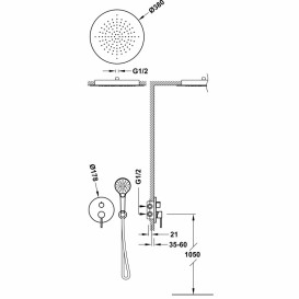 Душевая система скрытого монтажа Tres Study Exclusive с однорычажным смесителем розовое золото 26228050OP