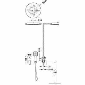 Душевая система скрытого монтажа Tres Project-Tres с однорычажным смесителем бронзовый черный 21128060KMB