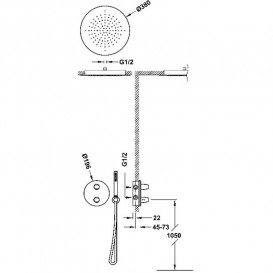 Душова система прихованого монтажу Tres Therm-Box із термостатом хром 28125005
