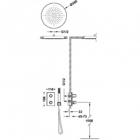 Душевая система скрытого монтажа Tres Therm-Box с термостатом черная бронза 21125006KMB