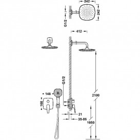 Душова система прихованого монтажу Tres Canigo Plus із змішувачем хром 21828004