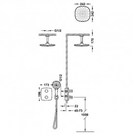 Душевая система скрытого монтажа Tres Therm-Box с термостатом хром 21725003