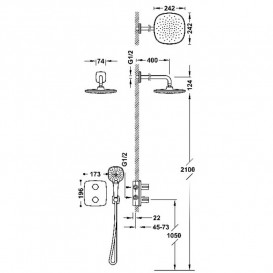 Душова система прихованого монтажу Tres Therm-Box із термостатом хром 21725004