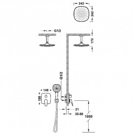 Душевая система скрытого монтажа Tres Canigo со смесителем хром 21728003