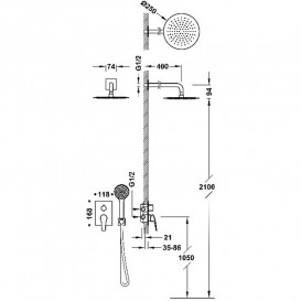 Душевая система скрытого монтажа Tres Base Plus со смесителем хром 21628004