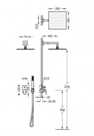 Душевая система скрытого монтажа Tres Project-Tres хром 21198091