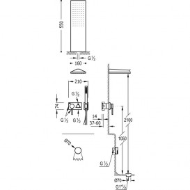 Душевая система скрытого монтажа Tres 3V с наполнительным клапаном и сливом для ванны хром 21027312