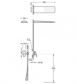 Душова система прихованого монтажу Tres Loft colors чорний матовий 20018005NM