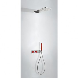 Душевая система скрытого монтажа Tres Block System colors термостатическая красный/хром 20735202RO