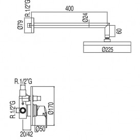 Душова система прихованого монтажу Tres K-tres з одноважільним змішувачем хром 6917501