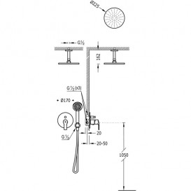Душевая система скрытого монтажа Tres K-tres с однорычажным смесителем хром 06918080