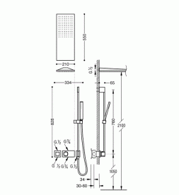 Душевая система Tres Block System colors термостатическая белый матовый 20725210BM