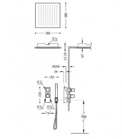 Душевая система Tres Block System colors термостатическая белый матовый 20625204BM