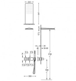 Душова система Tres Block System colors термостатична білий матовий 20735202BM