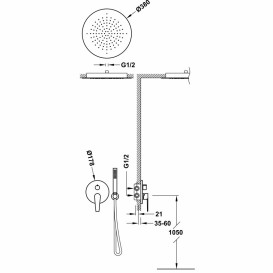 Душевая система Tres Class-Tres с однорычажным смесителем Rapid-Box и верхним душем хром 20528005