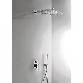 Душевая система Tres Cuadro colors с верхним и ручным душем черный/хром 606980