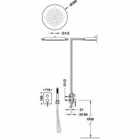 Душова система Tres Max-Tres з одноважільним змішувачем Rapid-Box і верхнім душем хром 06228005