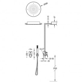 Душевая система Tres Project colors с однорычажным встроенным смесителем черный матовый 21198099NM