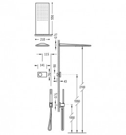 Душевая система Tres Shower Technology электронная с термостатом черный матовый 09288551NM