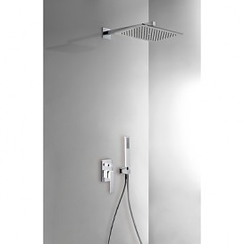 Душевая система Tres Slim colors с верхним и ручным душем белый/хром 20218006BL