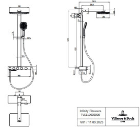 Душова стійка Villeroy & Boch Infinity Showers із термостатом хром TVS11000500061