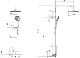Душева система Villeroy & Boch Universal Showers з термостатом хром TVS10900200061