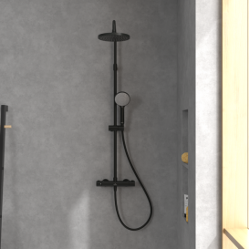 Душевая система Villeroy & Boch Universal Showers с термостатом матовый черный TVS109002000K5