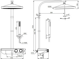 Душева система Villeroy & Boch Universal Showers з термостатом хром TVS00003000061