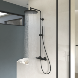 Душева система Villeroy & Boch Universal Showers із термостатом матовий чорний TVS000031000K5