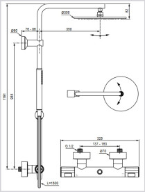 Душевая система Villeroy & Boch Universal Showers с термостатом хром TVS00003200061