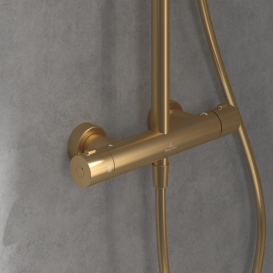 Душева система Villeroy & Boch Verve Showers із термостатом матове золото TVS10900500076