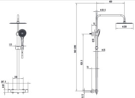 Душева система Villeroy & Boch Verve Showers із термостатом матове золото TVS10900500076