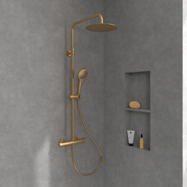 Душева система Villeroy & Boch Verve Showers із термостатом матове золото TVS10900500076