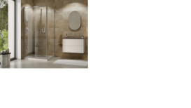 Душова стінка збоку Besco Actis 80х195 см глянсовий хром/прозоре скло PA-80