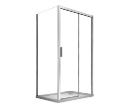 Душова стінка збоку Besco Actis 80х195 см глянсовий хром/прозоре скло PA-80