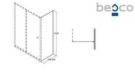 Душевая стенка боковая Besco Duo Slide 80х195 см глянцевый хром/прозрачное стекло PDS-80