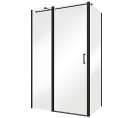 Душевая стенка боковая Besco Exo-CH 90х190 см черный матовый/прозрачное стекло PCH-9B-190C