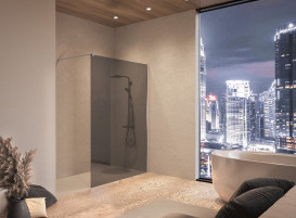 Душевая стенка Kolpa San Calypso WO 120-UNI SBR 120х200 см профиль серебро/стекло графит Clean Coat 517820