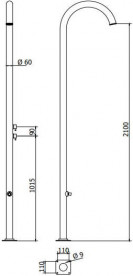 Душова колона Ama Cometa вулична з двома змішувачами і виливом нержавіюча сталь CM4600L