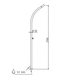 Душевая стойка AMA Hera уличная одновентильная со смесителем нержавеющая сталь полированный ER1020L