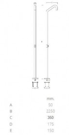 Душевая стойка AQA уличная одновентильная с лейкой нержавеющая сталь серый 93-16