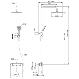 Душова стійка для душу Devit Fresh з термостатом латунь/пластик хром 82420121
