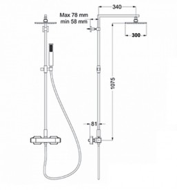 Душова стійка для душа Eurorama Wellness з термостатом хром 612170Q