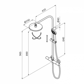 Душевая стойка для душа GRB E-Plus фиксированная с термостатом хром 35425350