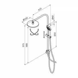 Душова стійка для душа GRB E-Plus фіксована зі змішувачем хром 35466350