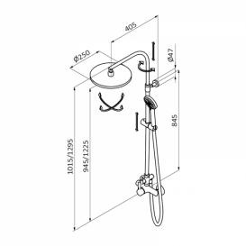 Душова стійка для душа GRB E-Plus розсувна зі змішувачем хром 35465450TL