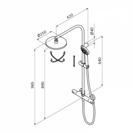 Душевая стойка для душа GRB Eco Prime фиксированная с термостатом хром 138200