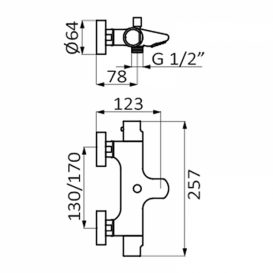 Душевая стойка для душа GRB Eco Prime фиксированная с термостатом хром 15452150