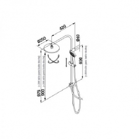 Душевая стойка для душа GRB Eco Prime фиксированная с термостатом хром 15452150