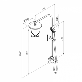 Душевая стойка для душа GRB Eco Project со смесителем хром 10465100TL